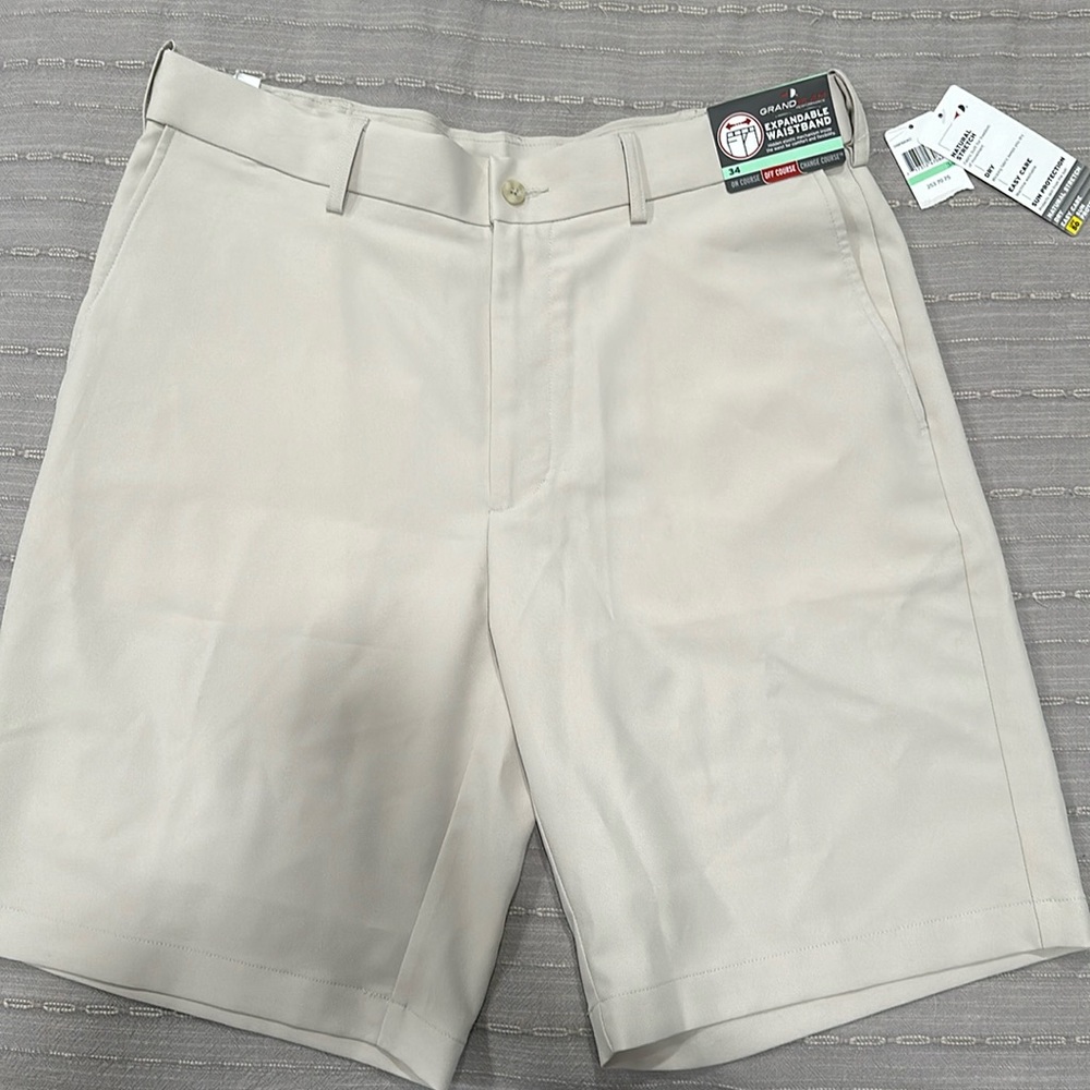 Golf shorts—NEVER WORN. Size 34. Color - cream.